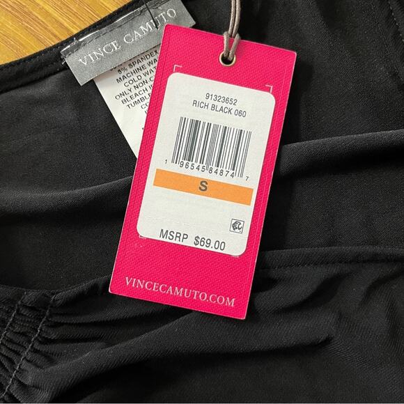 Vince Camuto Tie Shoulder V-Neck top rich black - S - Picture 10 of 10